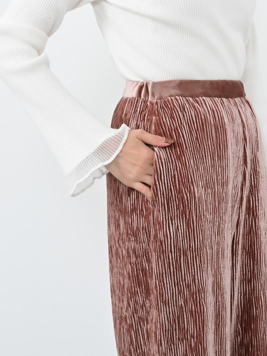 【YUNA SANTA】トウィンクルベロアパンツ-short & regular　[通常]