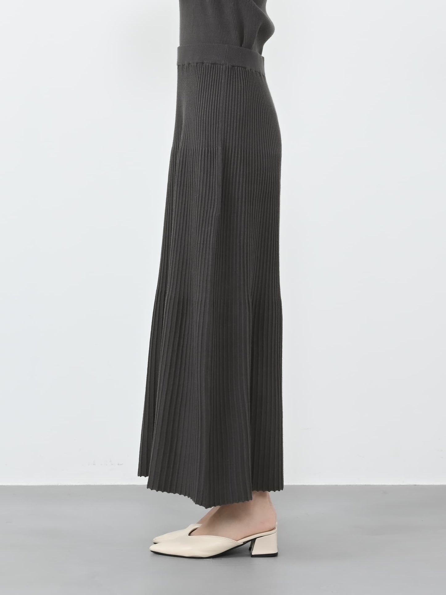 パネルリブマーメイドニットスカート-short & regular　[通常]