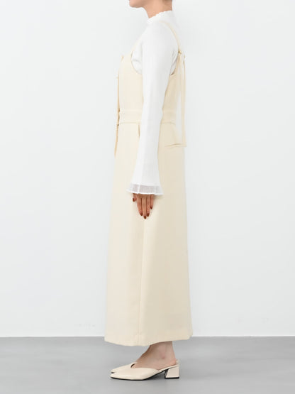 ゴールドボタンツイードジャンパースカート-short & regular　[通常]