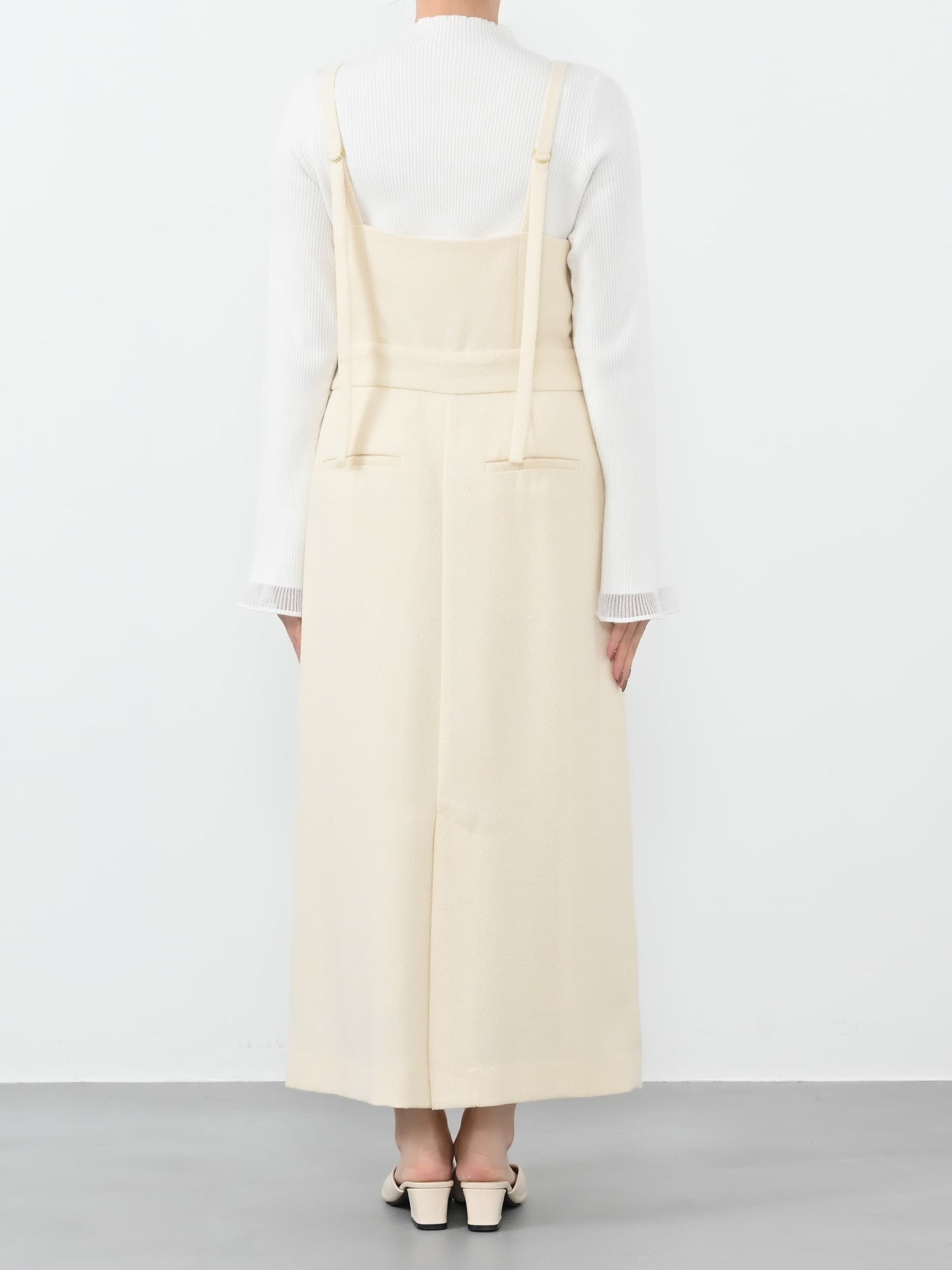 ゴールドボタンツイードジャンパースカート-short & regular　[通常]