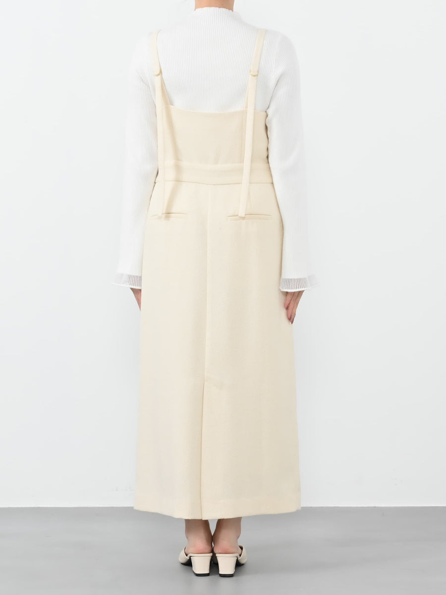 ゴールドボタンツイードジャンパースカート-short & regular　[通常]