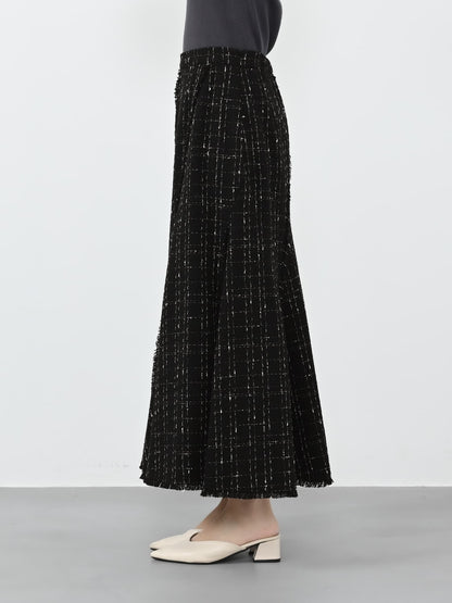 チェックツイードアシメマーメイドスカート-short & regular　[通常]