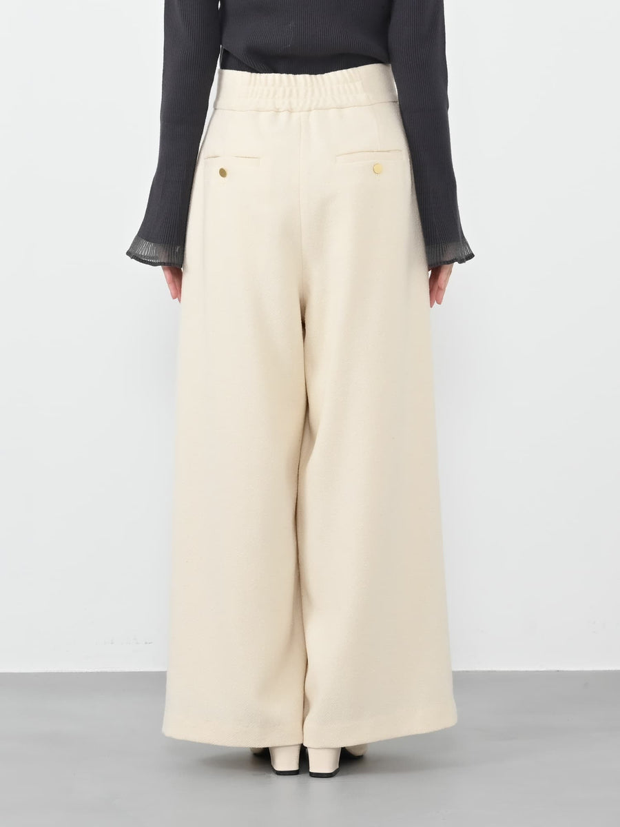 ゴールドボタンツイードワイドパンツ-short & regular　[通常]