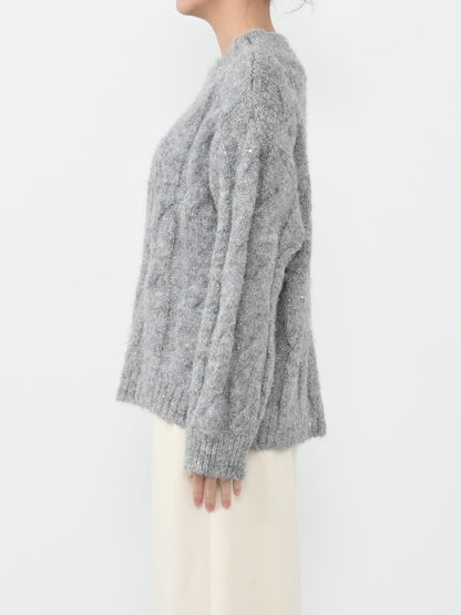 スパンコールローゲージゆるニット　[通常]