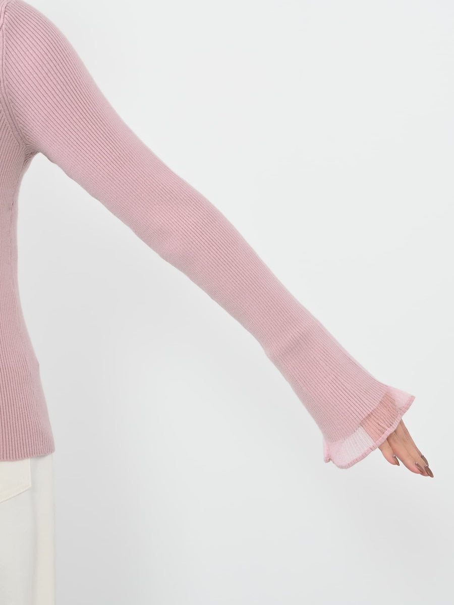 シアーフレアスリーブリブニット　[通常]