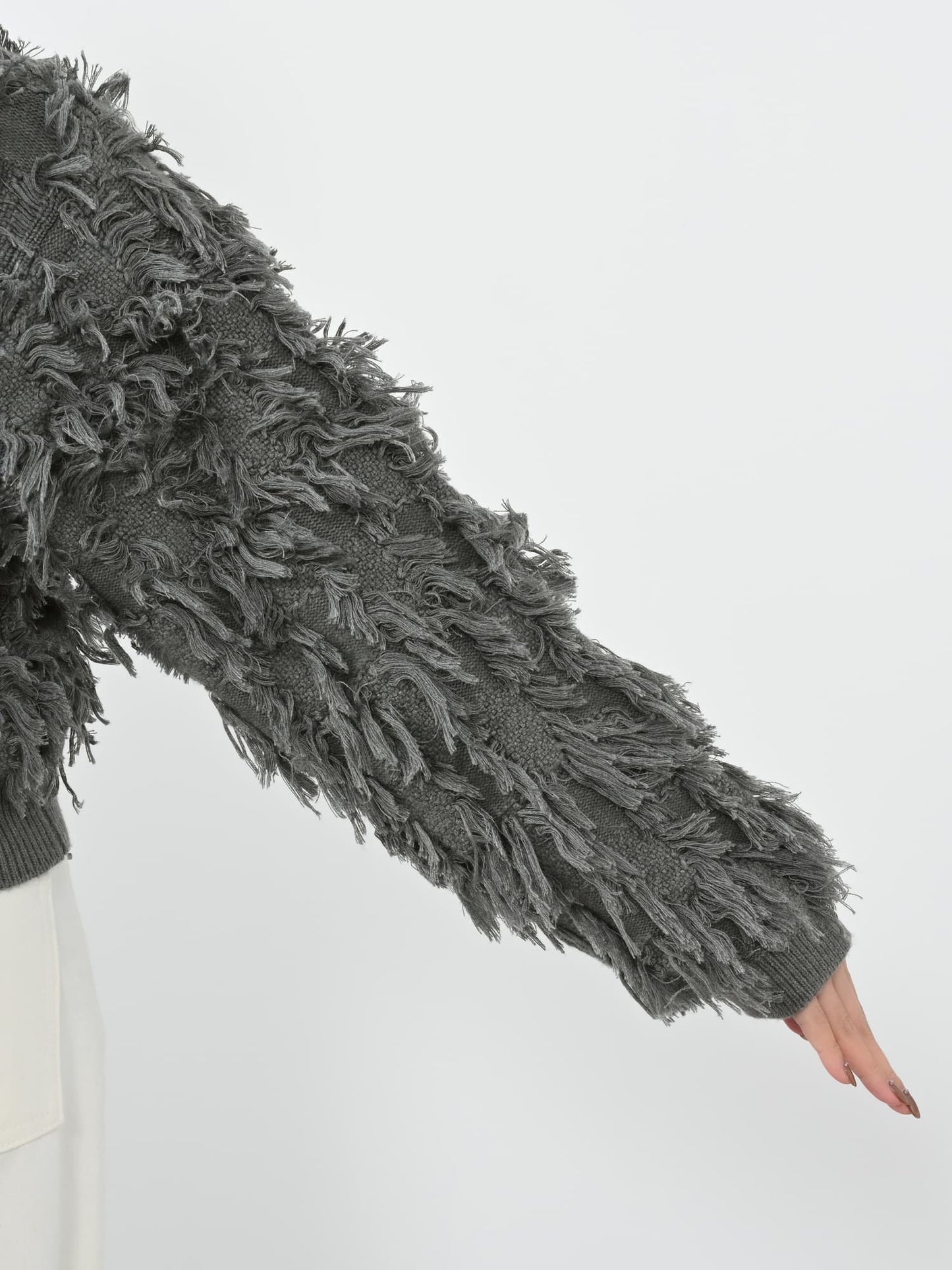 フリンジジャカードショートカーディガン　[通常]