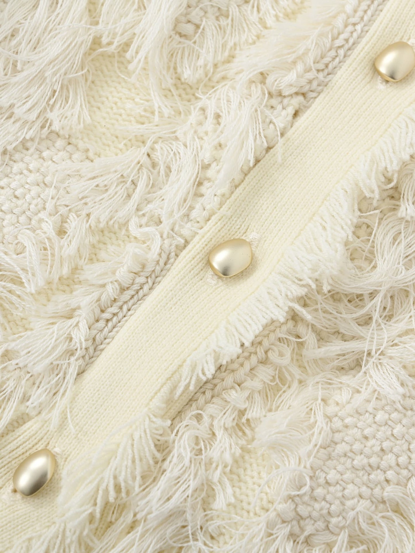 フリンジジャカードショートカーディガン　[通常]