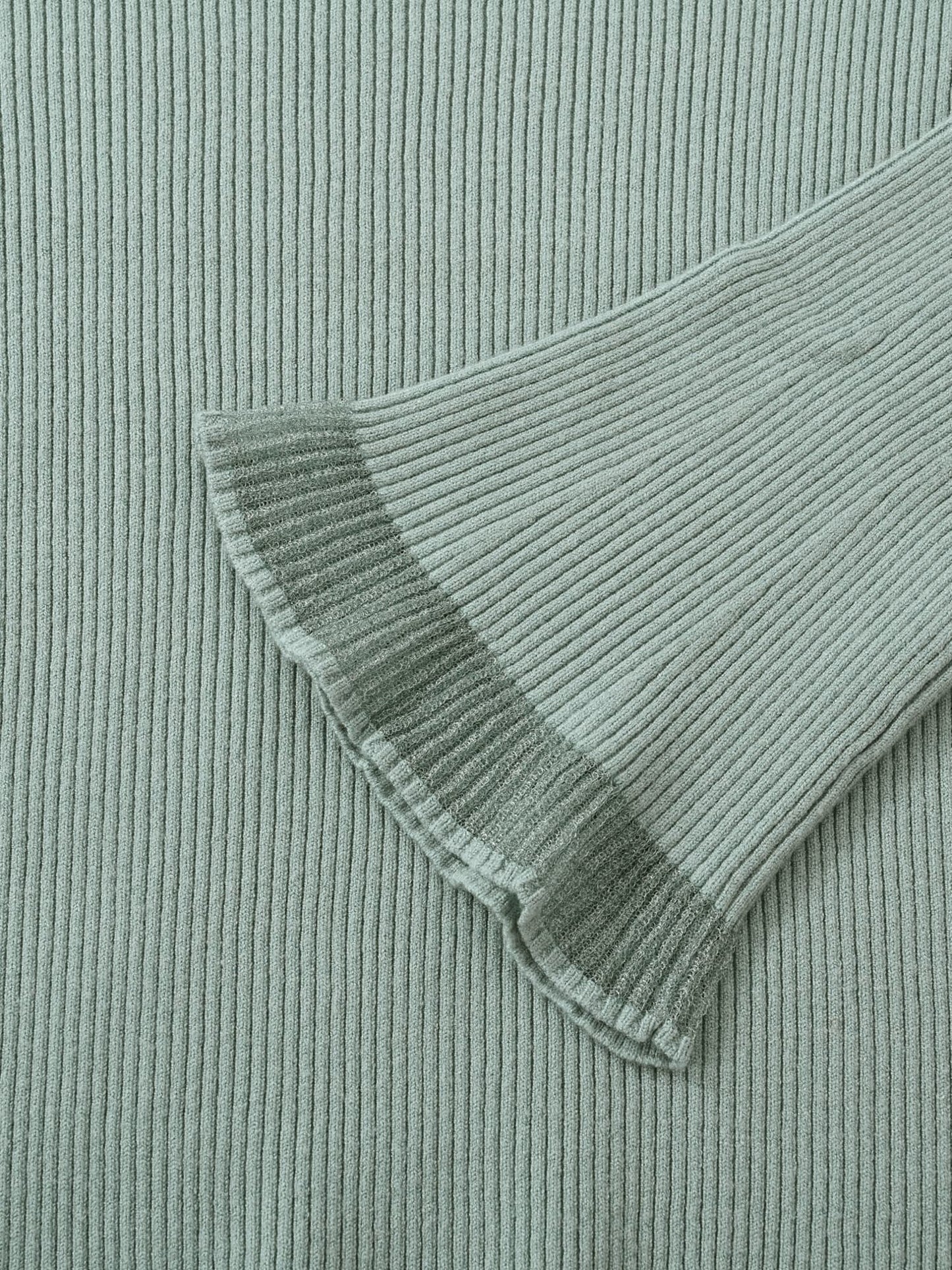 シアーフレアスリーブリブニット　[通常]