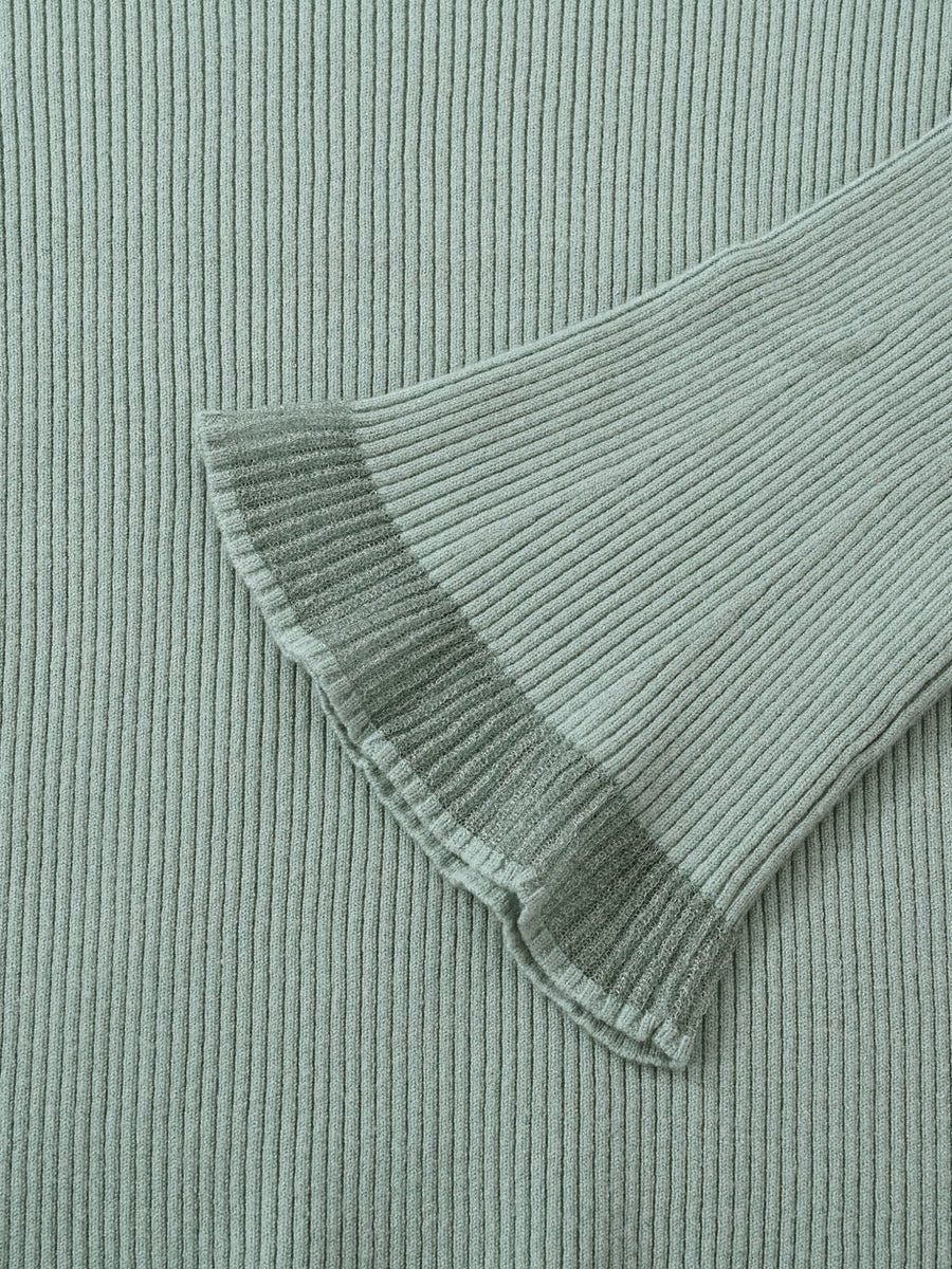 シアーフレアスリーブリブニット　[通常]