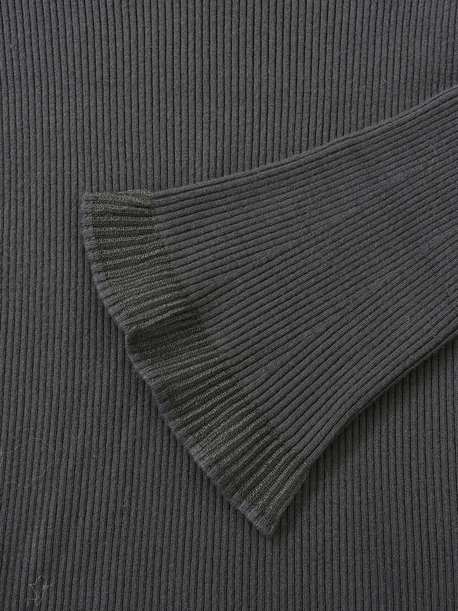 シアーフレアスリーブリブニット　[通常]