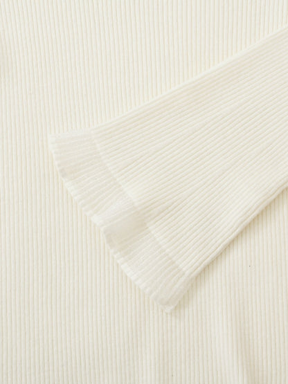 シアーフレアスリーブリブニット　[通常]