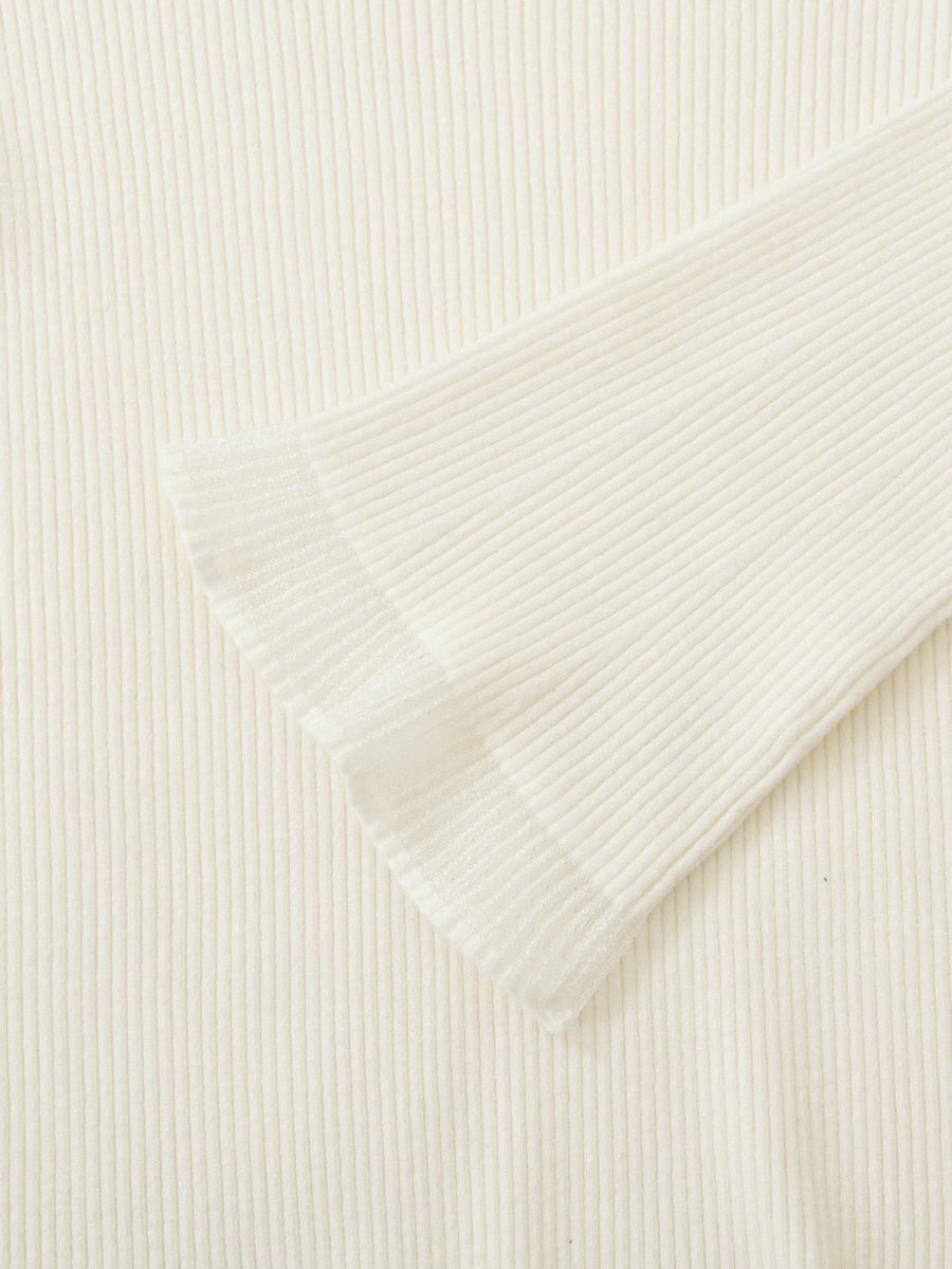 シアーフレアスリーブリブニット　[通常]