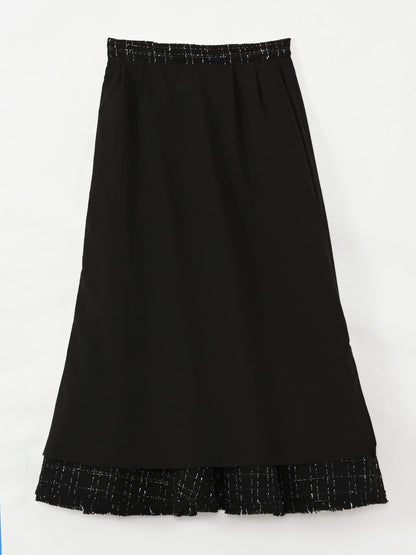 チェックツイードアシメマーメイドスカート-short & regular　[通常]