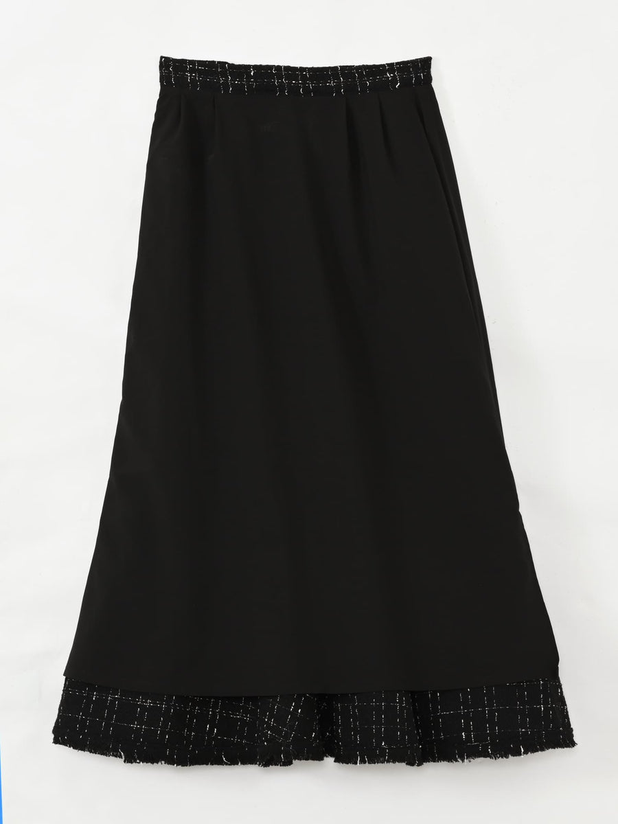 チェックツイードアシメマーメイドスカート-short & regular　[通常]