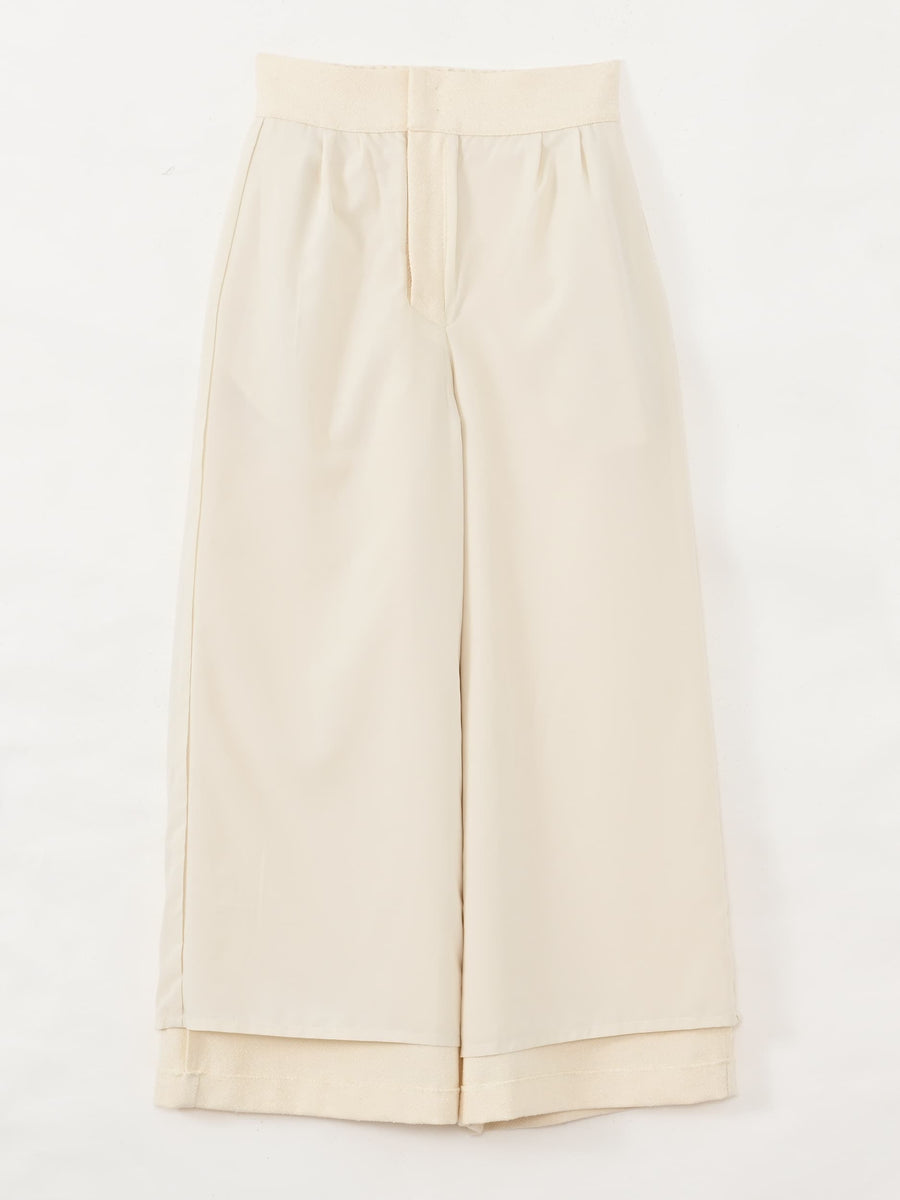 ゴールドボタンツイードワイドパンツ-short & regular　[通常]