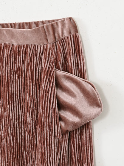 【YUNA SANTA】トウィンクルベロアパンツ-short & regular　[通常]