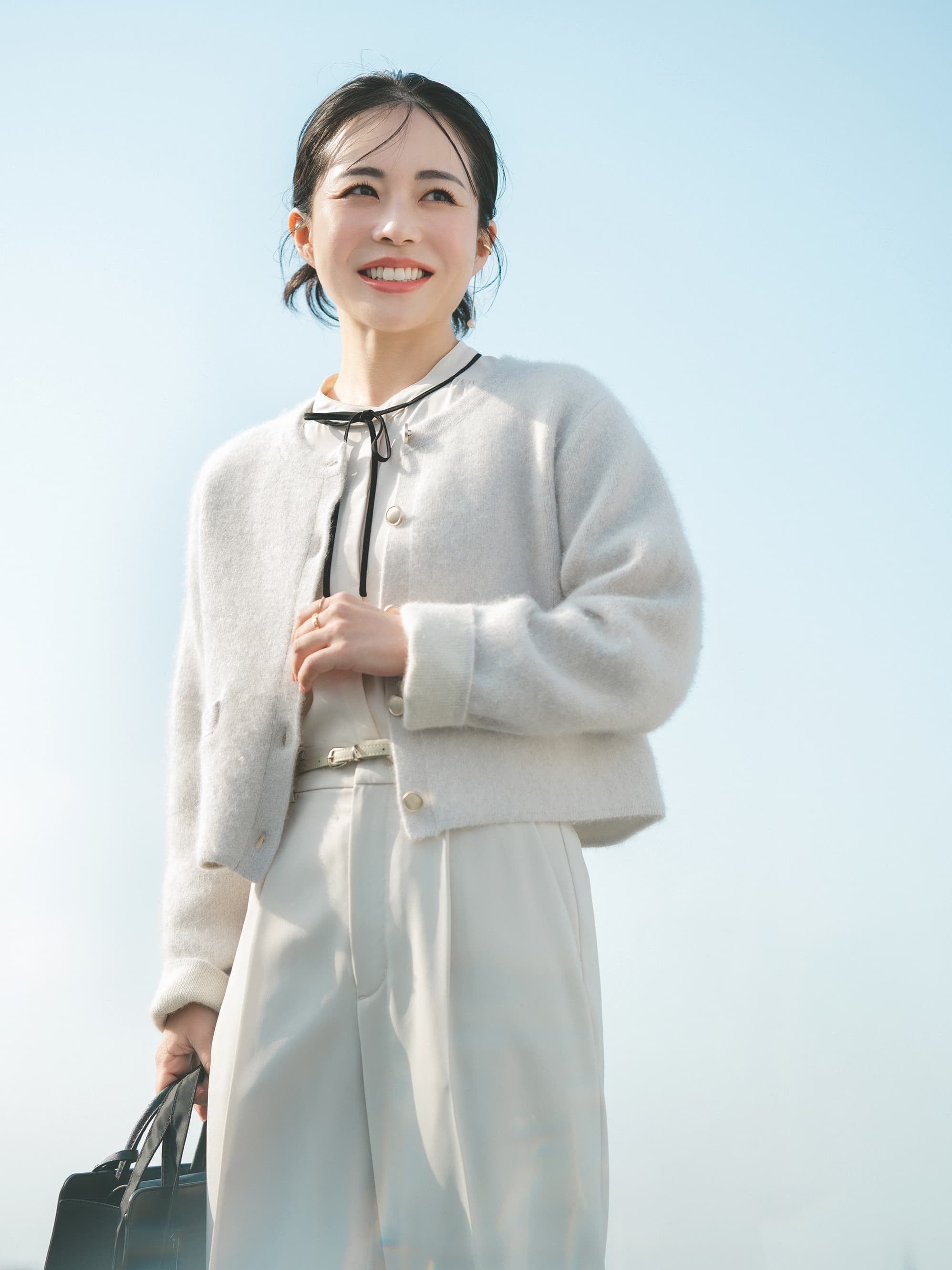 バイカラーリボンブラウス | 小柄・低身長女性向けファッション通販