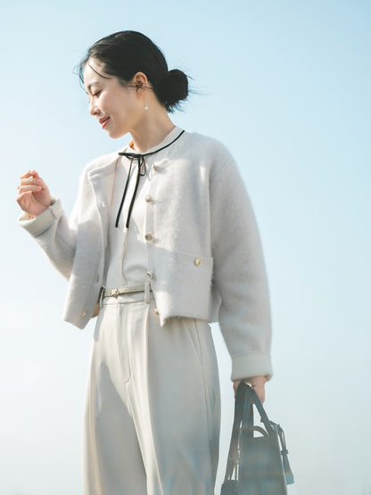 バイカラーリボンブラウス　[通常]