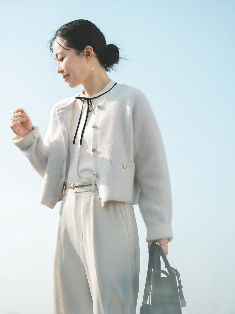 バイカラーリボンブラウス　[通常]