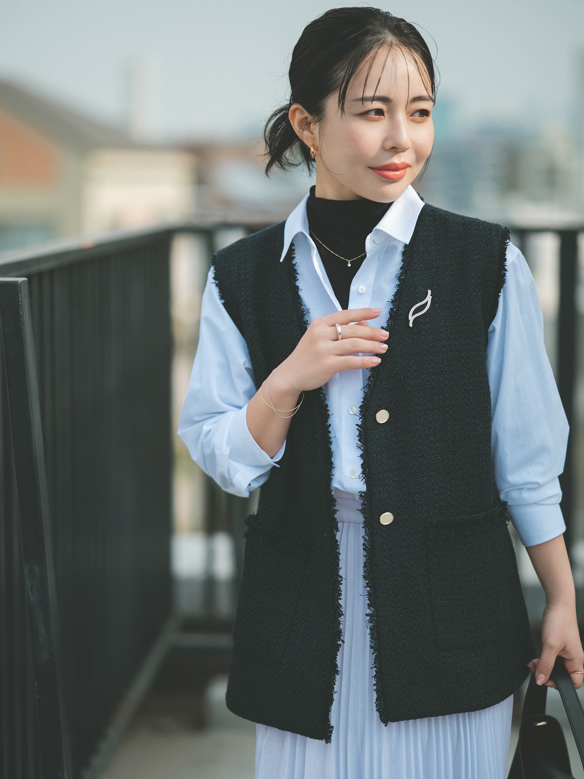 COHINA ミックスツイードジレ ミックスツイードジレ | 小柄・低身長女性向けファッション通販