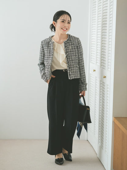 ラッフルカラーデザインブラウス　[通常]