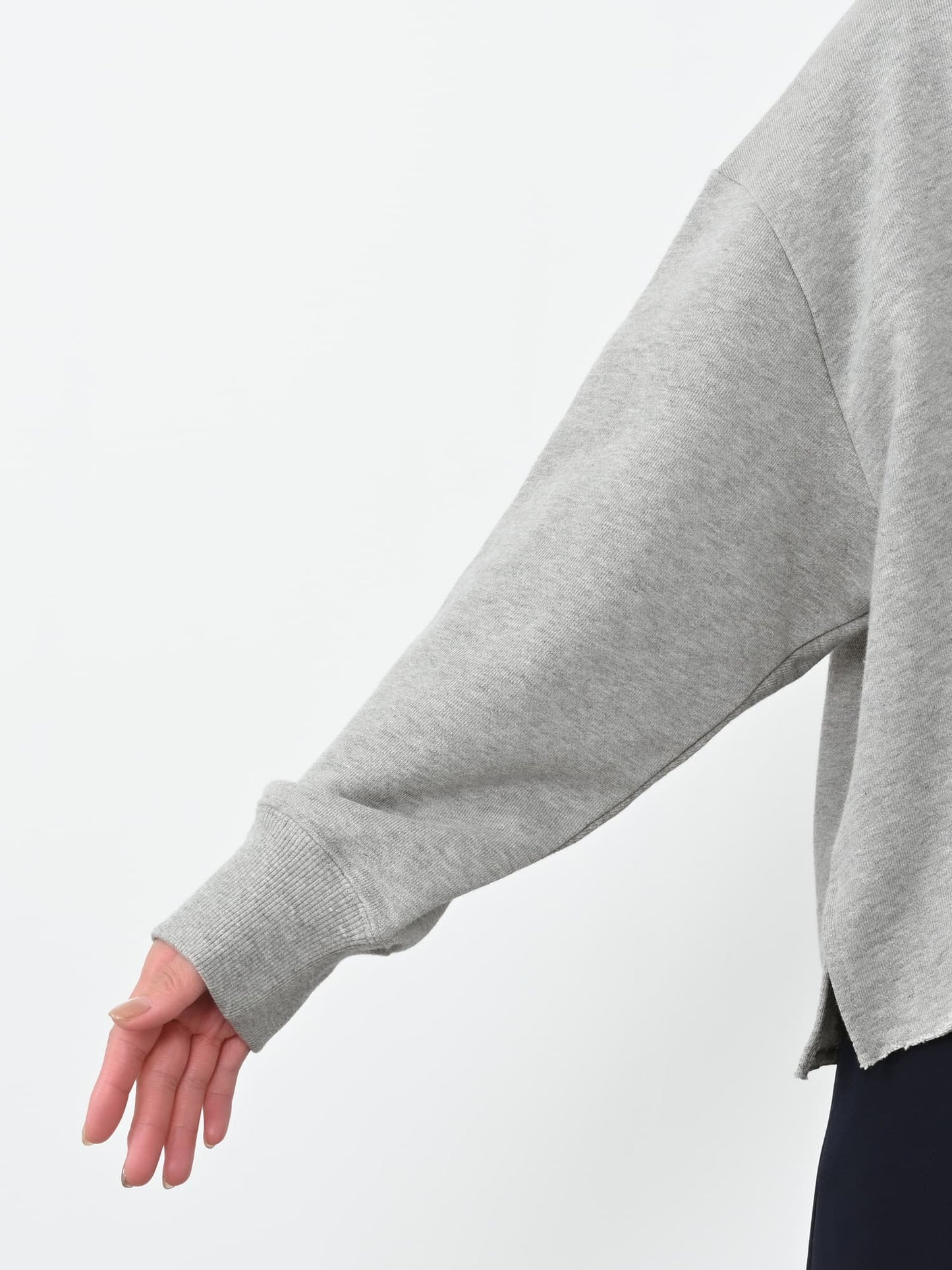 裏毛スキッパーネックトップス　[通常]