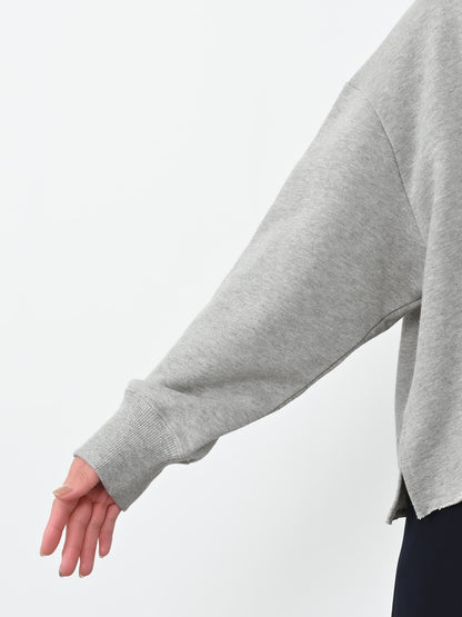 裏毛スキッパーネックトップス　[通常]