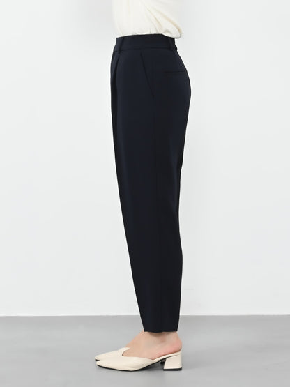 トリアセジョーゼットテーパードパンツ-short & regular　[通常]