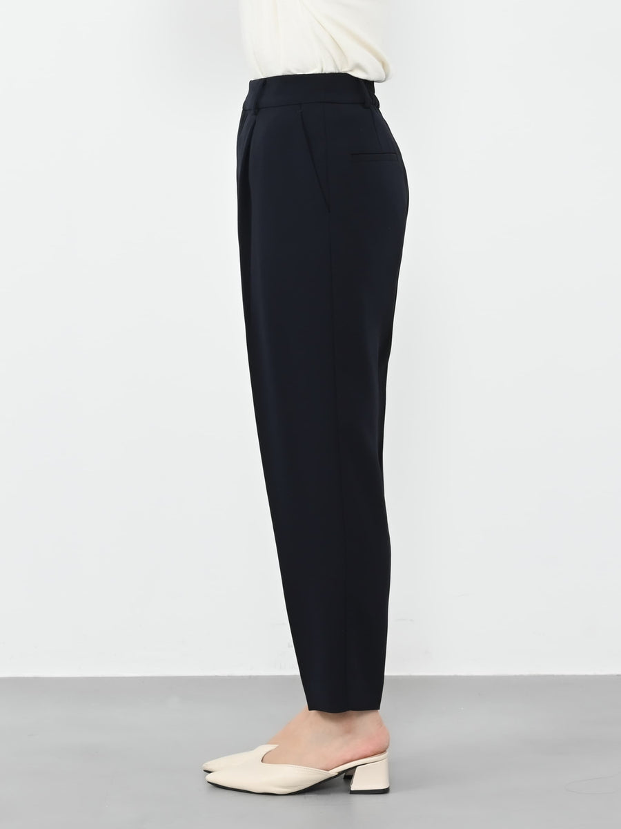 トリアセジョーゼットテーパードパンツ-short & regular　[通常]