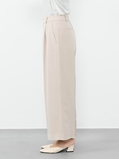 トリアセジョーゼットストレートパンツ-short & regular　[通常]