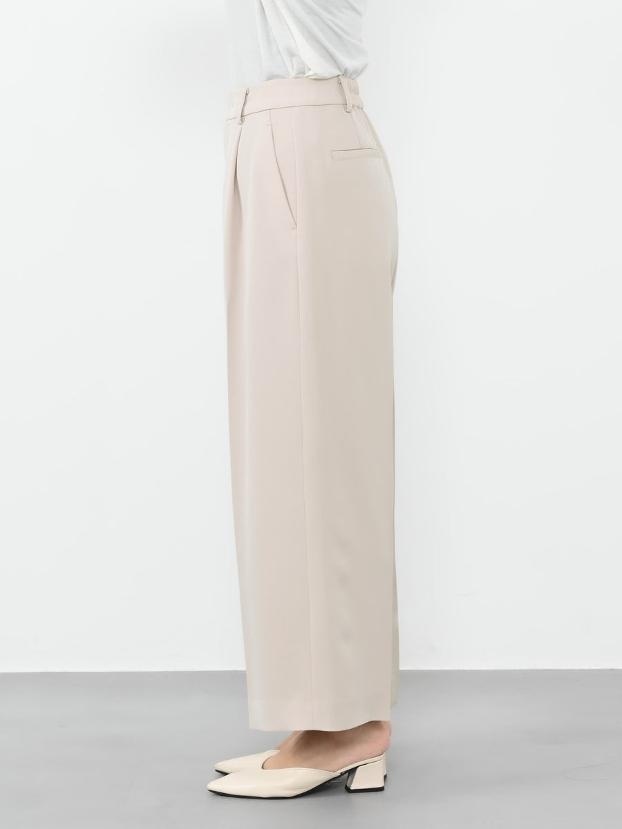 トリアセジョーゼットストレートパンツ-short & regular　[通常]