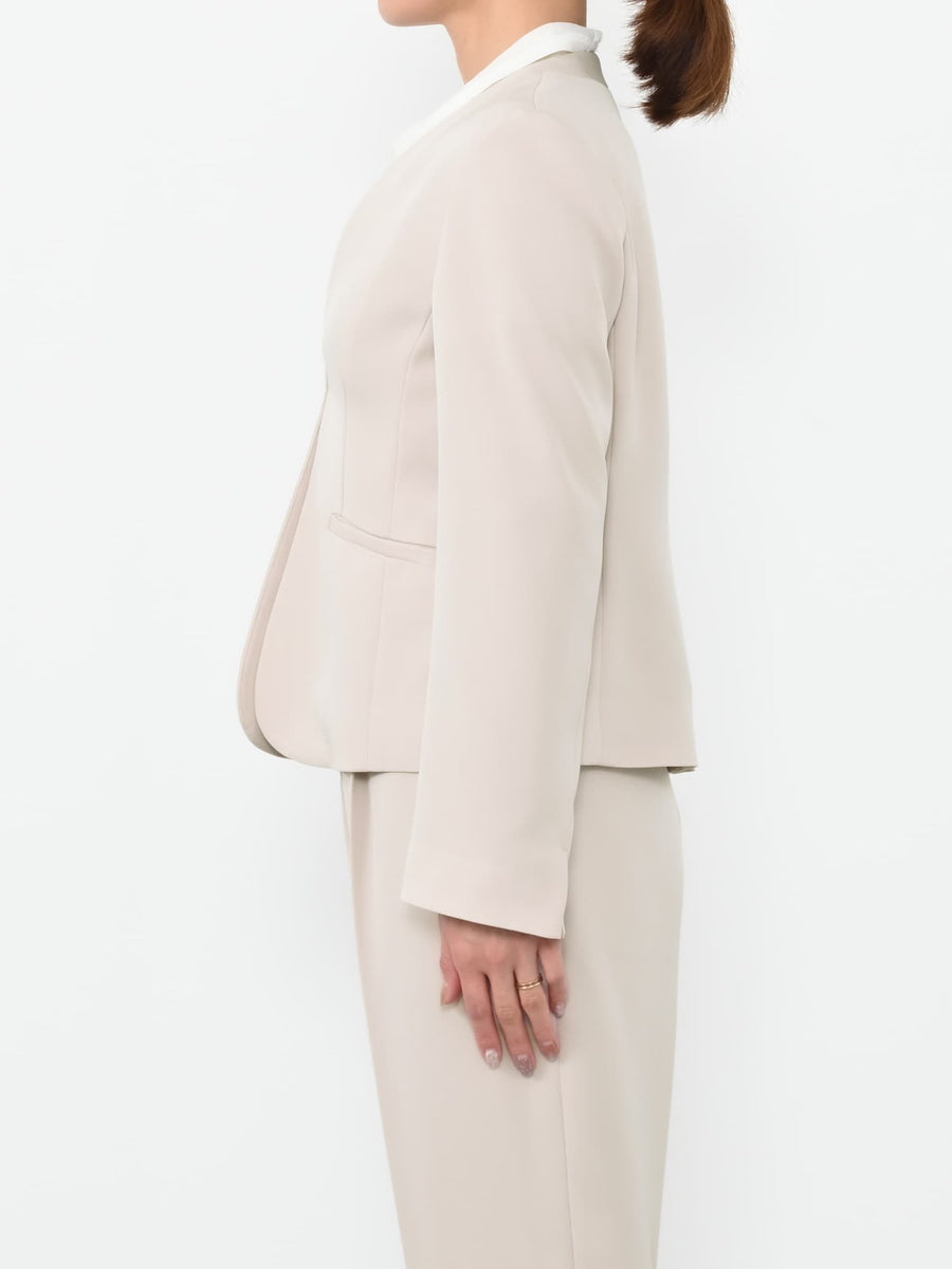 トリアセジョーゼットノーカラージャケット　[通常]