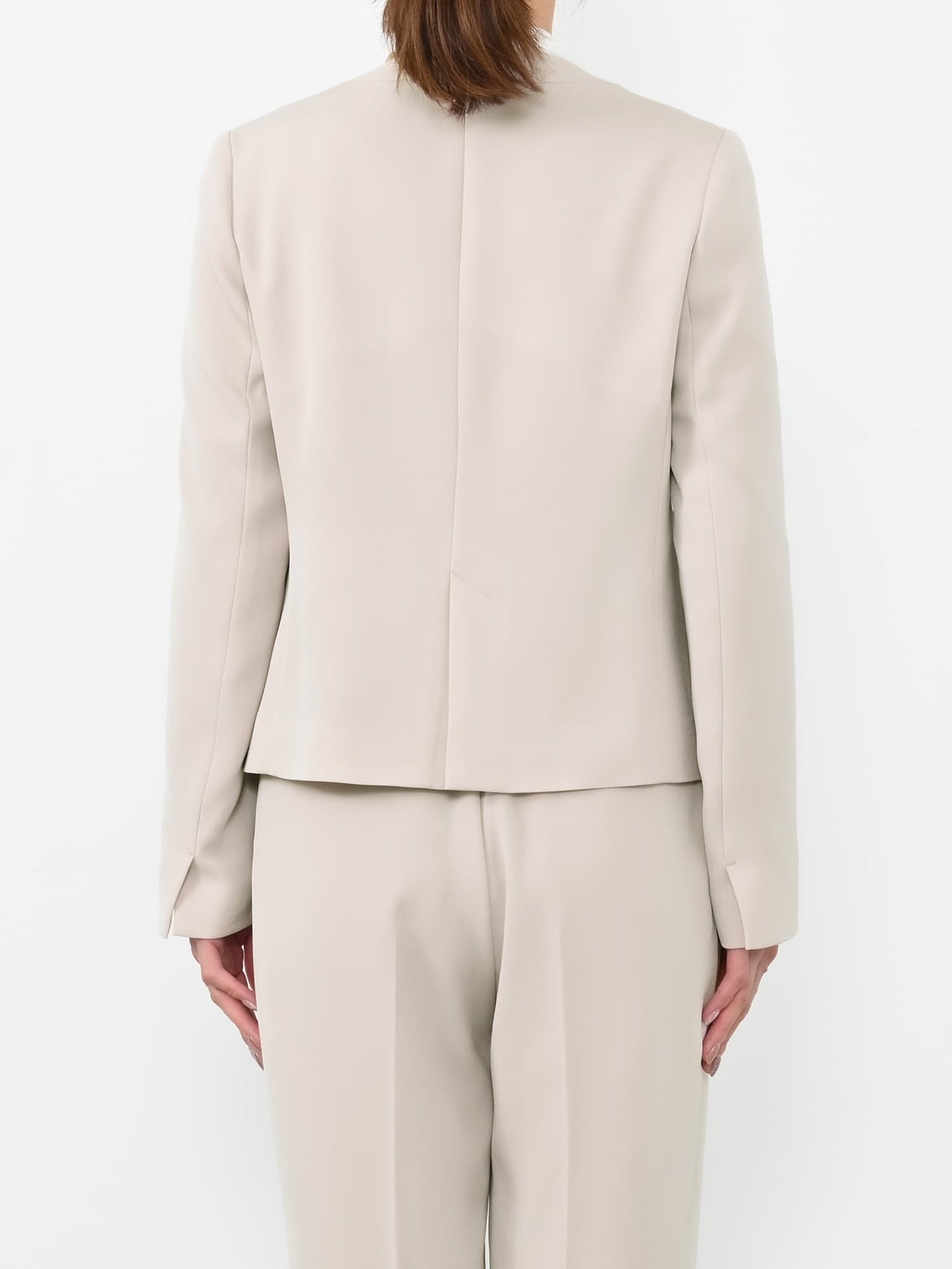 トリアセジョーゼットノーカラージャケット　[通常]