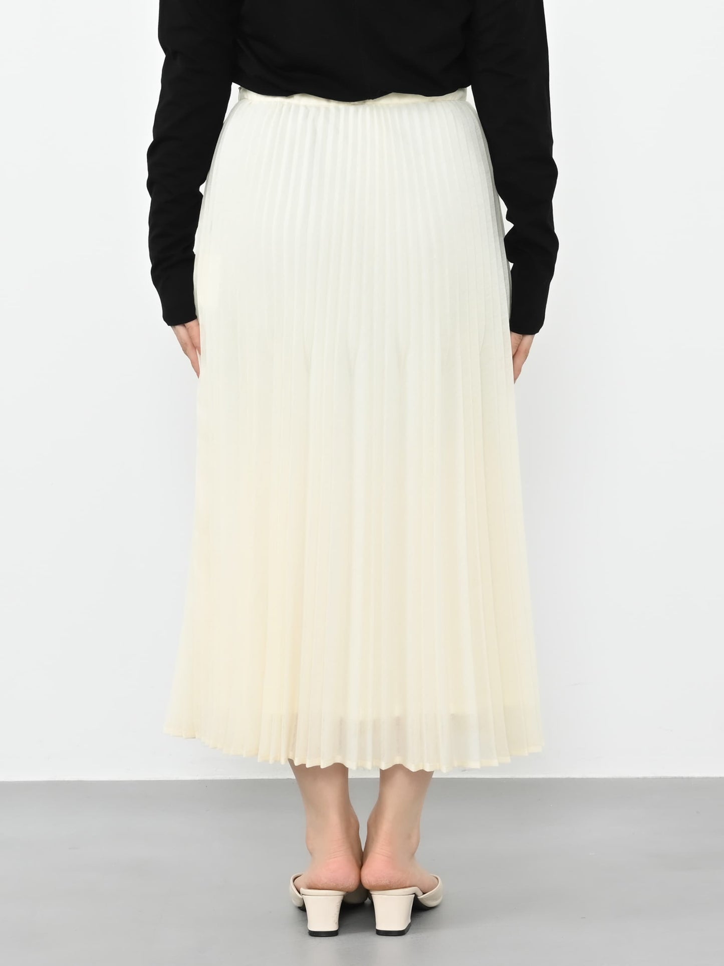 エアリーミックスプリーツスカート-short & regular　[通常]