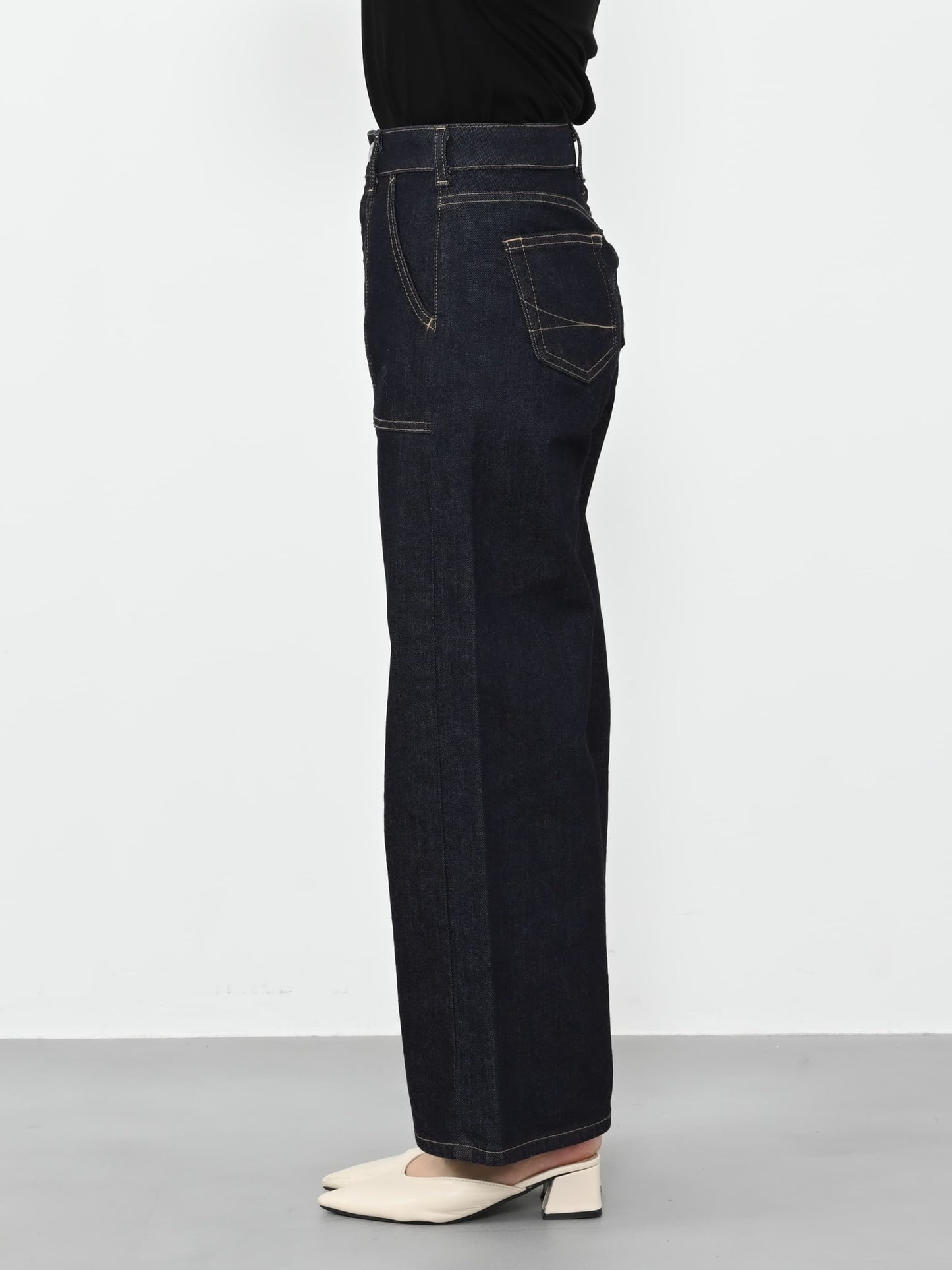 【SOMETHINGコラボ】ベイカーストレートデニム-short & regular　[通常]