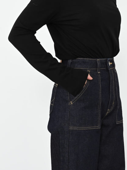 【SOMETHINGコラボ】ベイカーストレートデニム-short & regular　[通常]