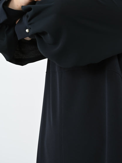 トリアセジョーゼットシームデザインワンピース-short & regular　[通常]