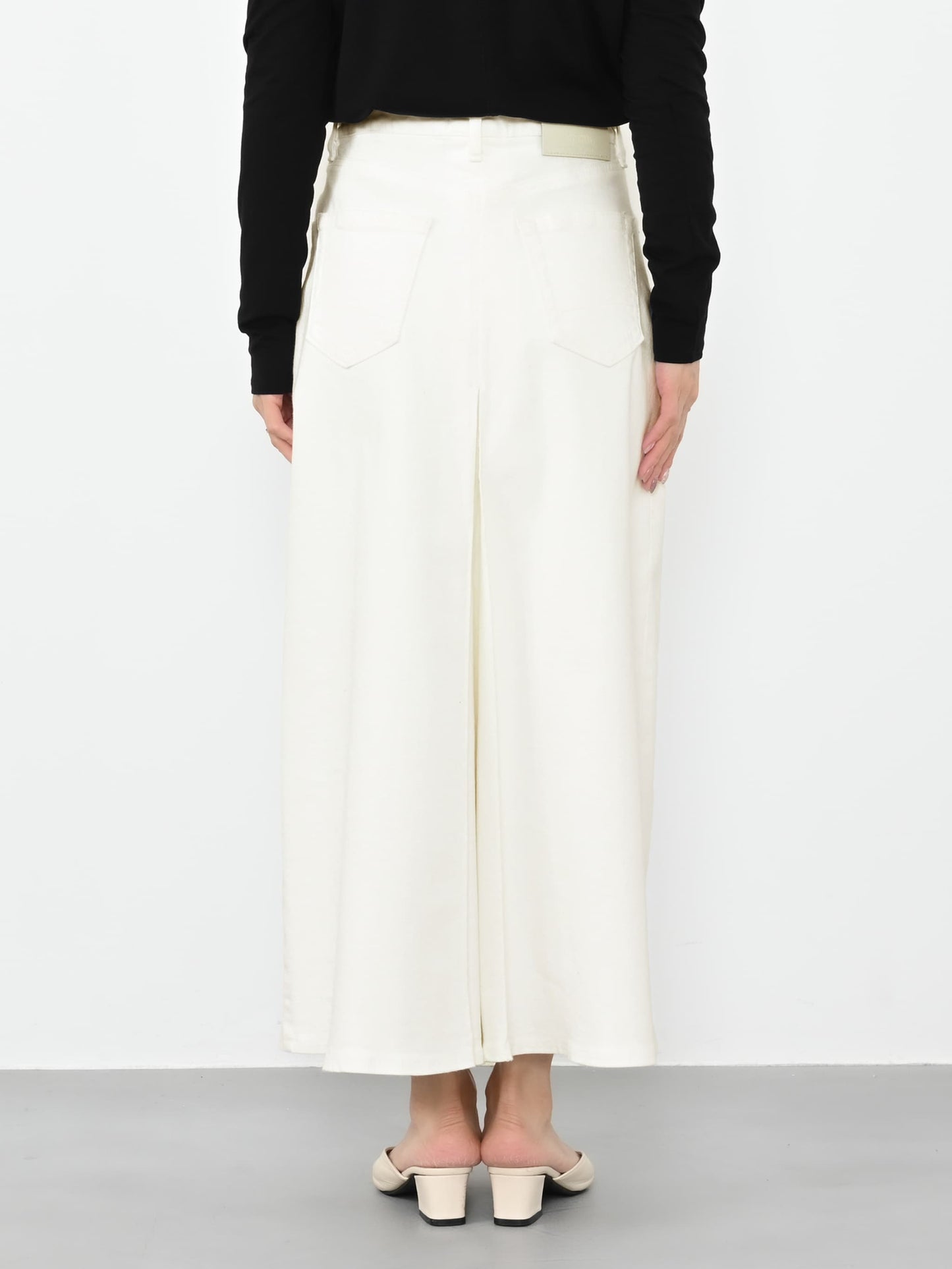 【SOMETHINGコラボ】バックタックデニムスカート-short & regular　[通常]