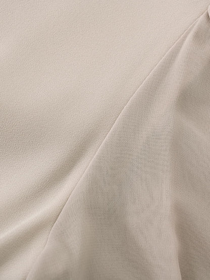 トリアセジョーゼットシームデザインワンピース-short & regular　[通常]