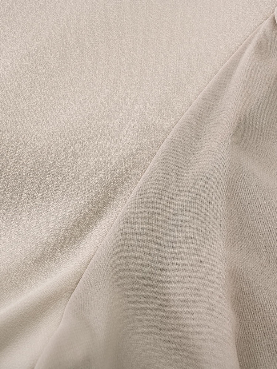 トリアセジョーゼットシームデザインワンピース-short & regular　[通常]