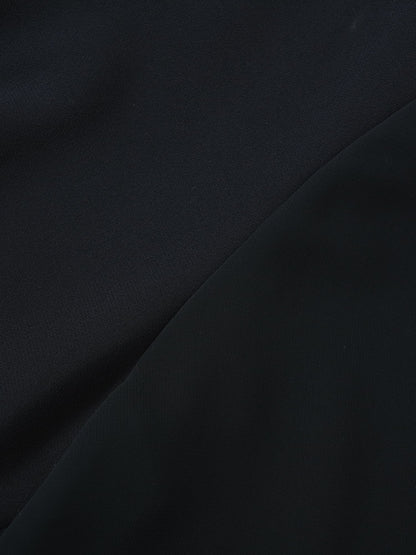 トリアセジョーゼットシームデザインワンピース-short & regular　[通常]