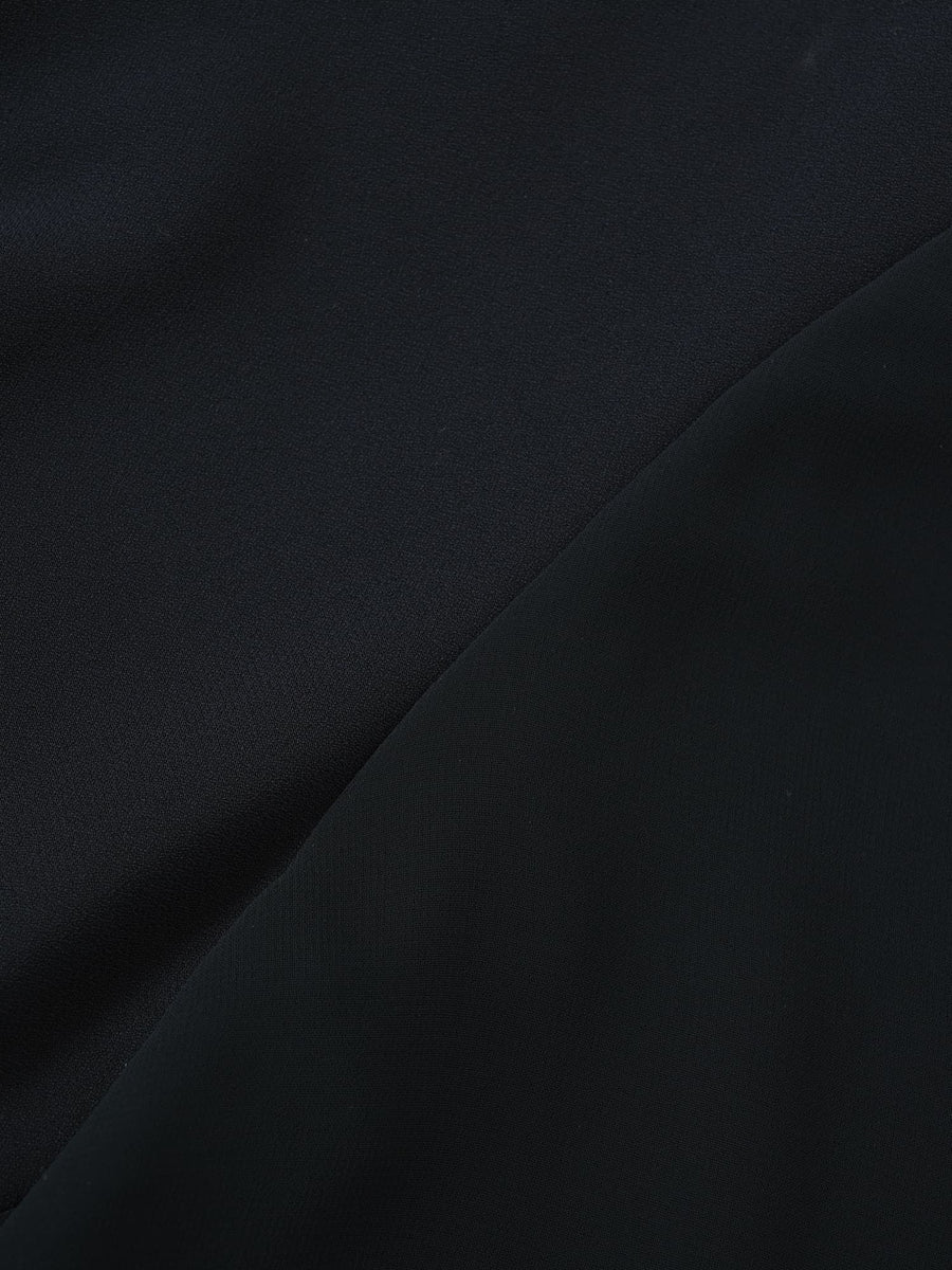 トリアセジョーゼットシームデザインワンピース-short & regular　[通常]