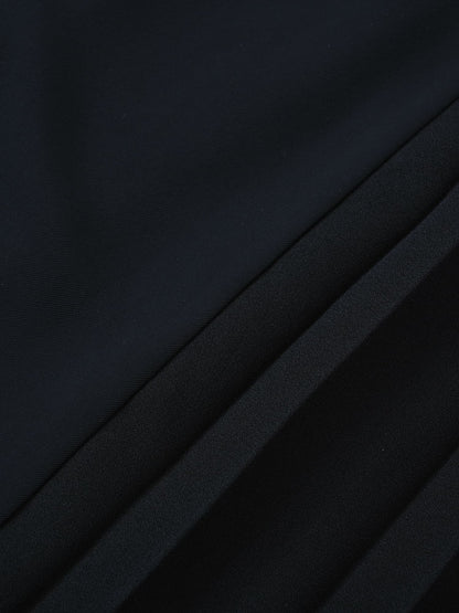 ベルト付きサイドプリーツワンピース-short & regular　[通常]