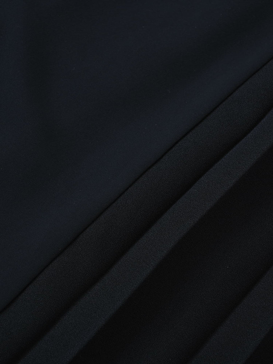 ベルト付きサイドプリーツワンピース-short & regular　[通常]