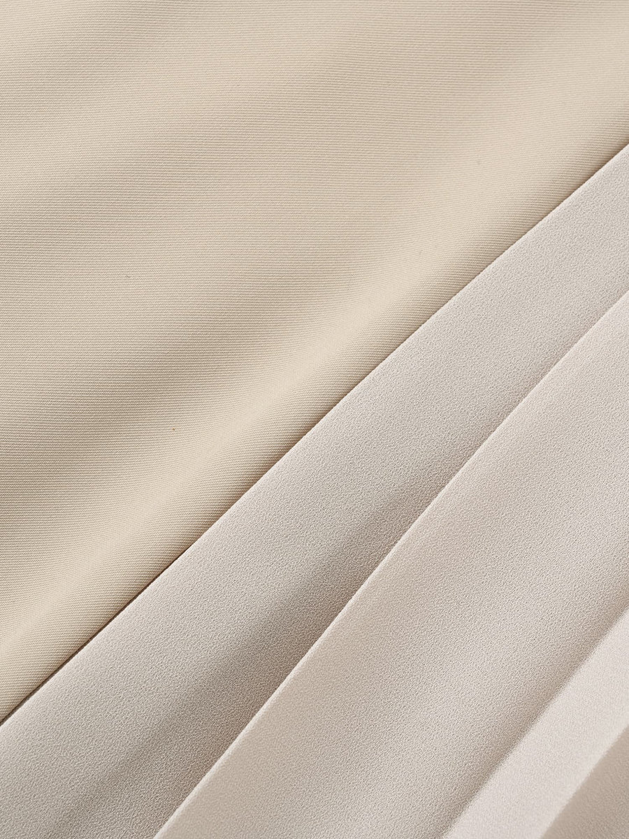 ベルト付きサイドプリーツワンピース-short & regular　[通常]