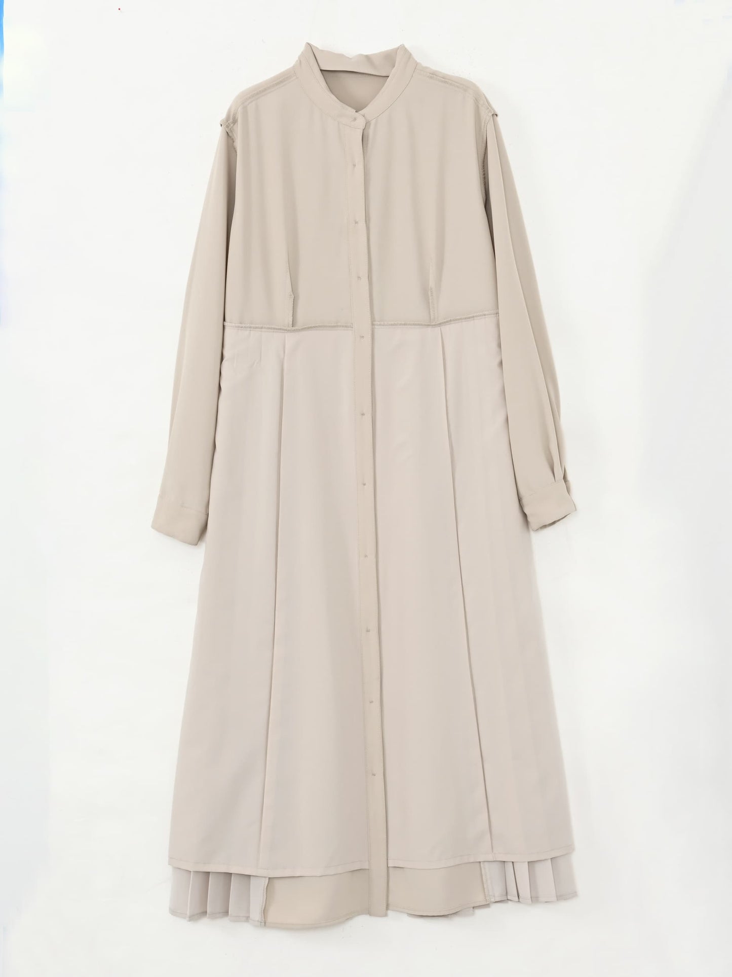 ベルト付きサイドプリーツワンピース-short & regular　[通常]