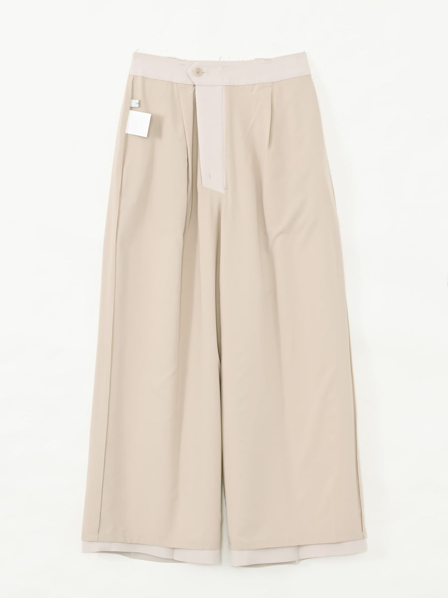 トリアセジョーゼットストレートパンツ-short & regular　[通常]