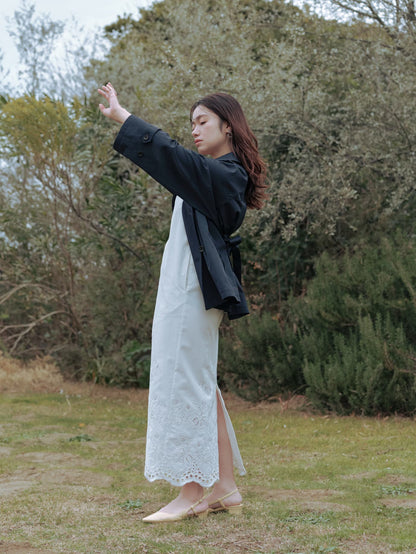 バックタックミドルトレンチコート　[通常]