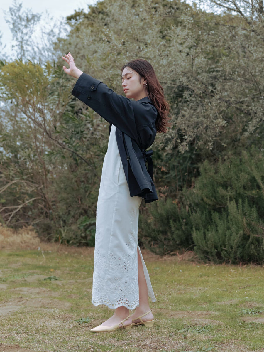 バックタックミドルトレンチコート　[通常]