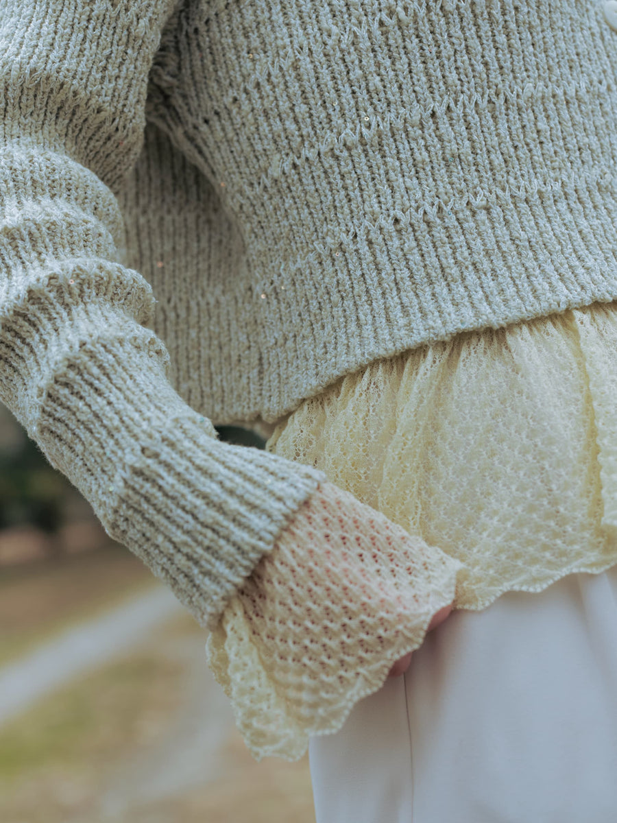 2wayレースぺプラムトップス　[通常]